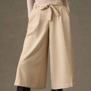 Tie-Belt Wide Leg Culottes by Maeve Size 16 in Sand